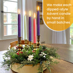 Pure Beeswax Advent Candles - Dipped Style - 5 Pack