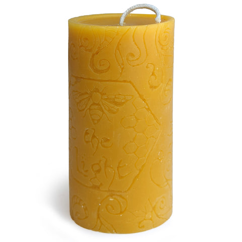 BeeTheLight Beeswax Pillar Candle (2.7 x 3.4) - Smokeless Unscented  Candle - 54 Hours Burn Time - Natural & 100% Pure Beeswax Candle - Handmade
